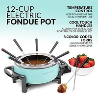 Nostalgia 12-Cup Electric Fondue Pot, Aqua