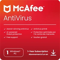 McAfee AntiVirus 1-PC - 1 Year Subscription [Digital Code]