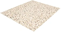 ECARPETGALLERY 8'0" x 10'3" Contemporary Cowhide Patchwork Handmade Area Rug for Living Room, Dining Room and Bedroom in Ivory