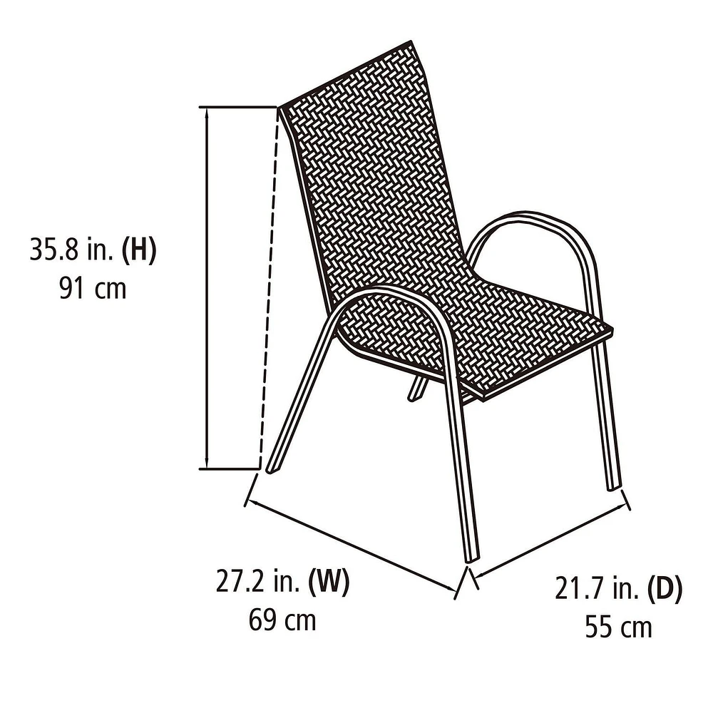 Chaise empilable en osier Mainstays Conception compacte