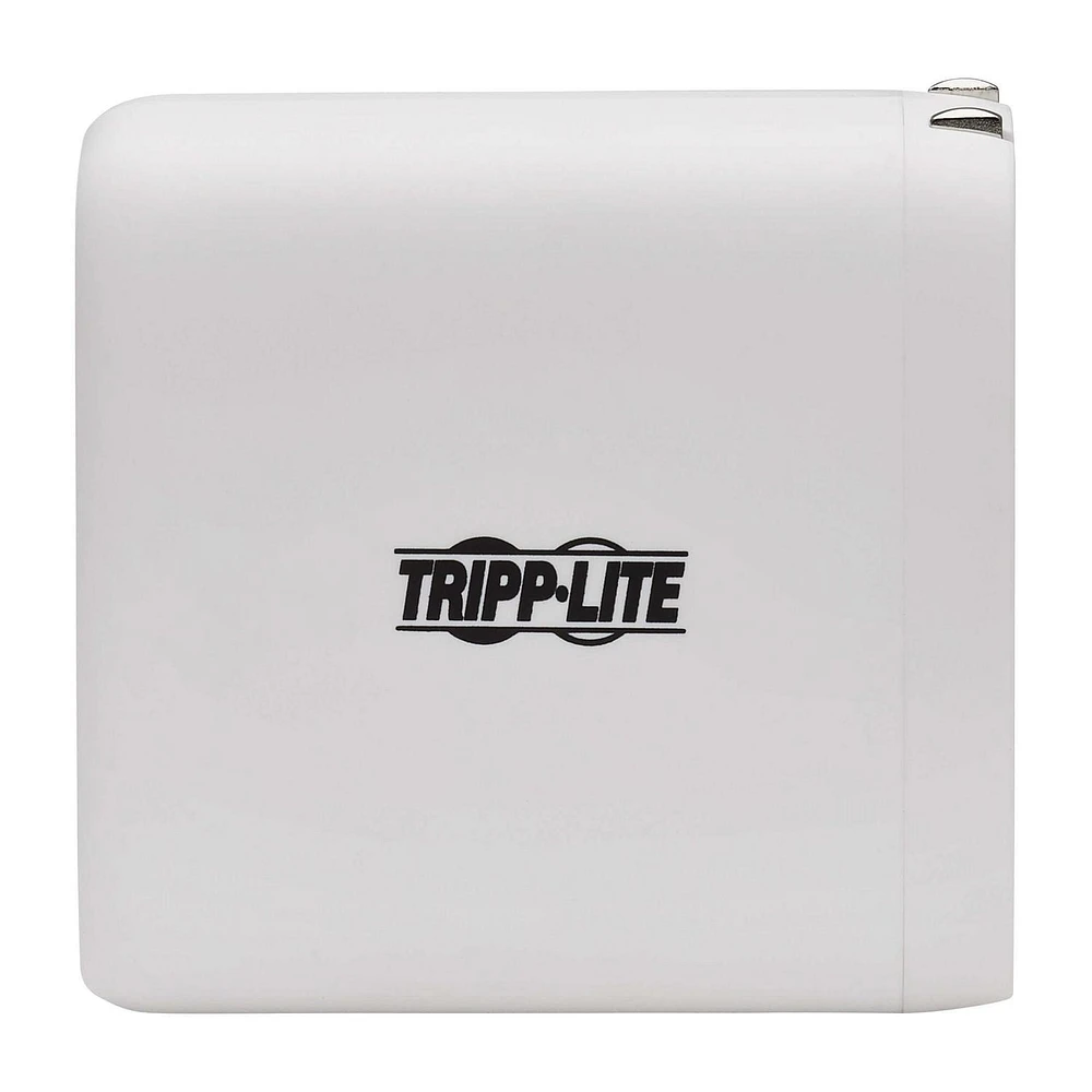 Tripp Lite 4-Port USB Wall Charger, 100W PD, GaN Tech, 2 USB-C & 2 USB-A Ports, White