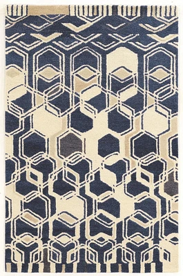Aspire Wool Impose Ivory & Navy 8' x 11' Area Rug