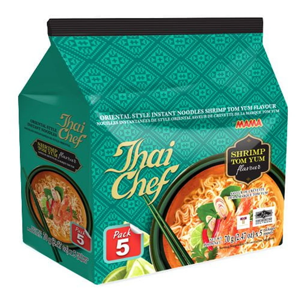 Thai Chef Instant Noodles Shrimp Tom Yum Flavour, 5 X 70 g