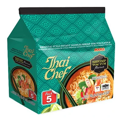 Thai Chef Instant Noodles Shrimp Tom Yum Flavour, 5 X 70 g