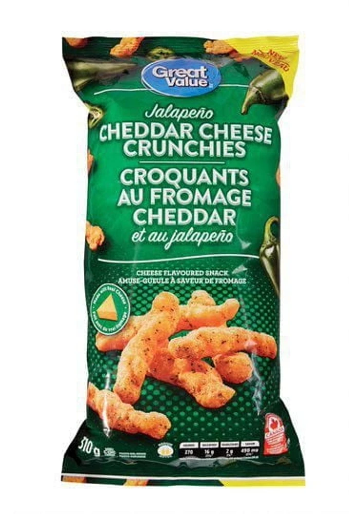 Croquants au fromage cheddar Great Value au jalapeño 310g