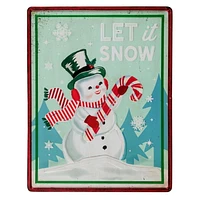 Pancarte décorative en métal à suspendre « Let It Snow » Holiday Time