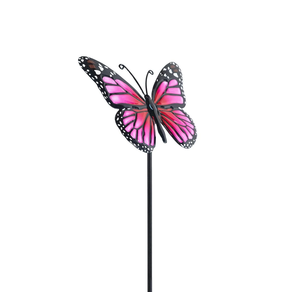 PIEU PAPILLON ROSE EN MÉTAL HOMETRENDS
