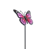 PIEU PAPILLON ROSE EN MÉTAL HOMETRENDS