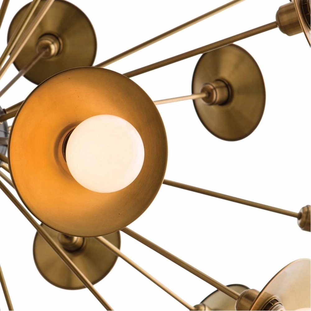 30-Light Antique Brass Chandelier – Elegant, Timeless Design with Luxurious Finish for Grand Illumination