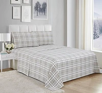 Snow Cap 4 Piece Cotton Flannel Sheet Set
