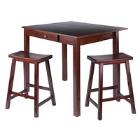 Winsome Perrone 3pc Set High Tabe with Saddle Seat Stools