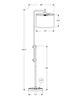 Monarch Specialties  Luminaire, 63"h, Lampadaire, Métal En Laiton, Abat-jour Ivoire / Crème, Contemporain