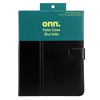 onn. iPad 10th Gen 10.9 in. Tablet Folio Case, Retractable Hand Strap