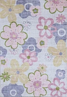 Rug Branch Soft Steps Playtime Fun Floral Soft Area Rug, Pink Purple - Boys & Girls in Playroom, Nursery, Bedroom