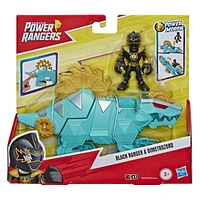 Playskool Heroes Power Rangers figurines de 7,5 cm Ranger noir et Dimetrozord