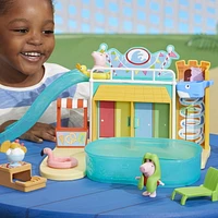 Peppa Pig Le parc aquatique de Peppa, coffret avec 2 figurines et 15 accessoires, jouet pour enfants À partir de 3 ans