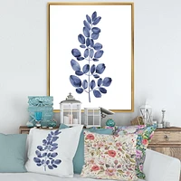 Designart Navy Blue Eucalyptus II FLOAT FRAME WALL ART