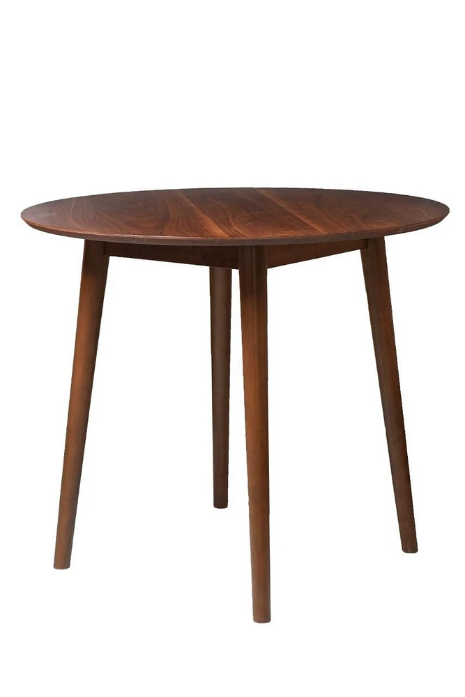 Table à manger Callum en noyer, Table à manger en bois, Table à manger en noyer, Table à manger en MDF, Table à manger en placage, Table à manger en bois moderne, Table à manger ronde