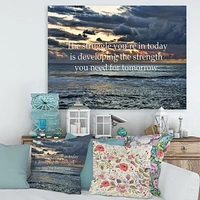 Designart Océan et citation inspirante Art mural sur toile