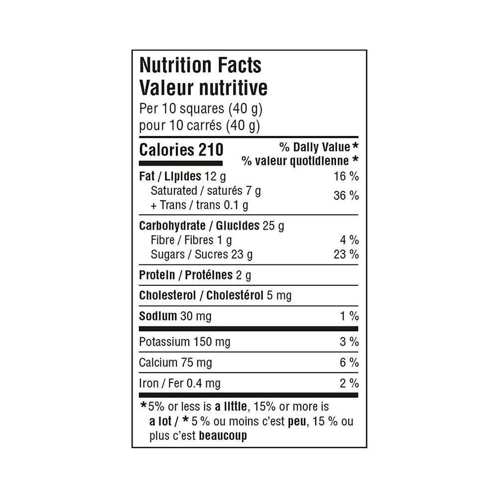 Barre de riz croustillant au chocolat au lait de Great Value 100g