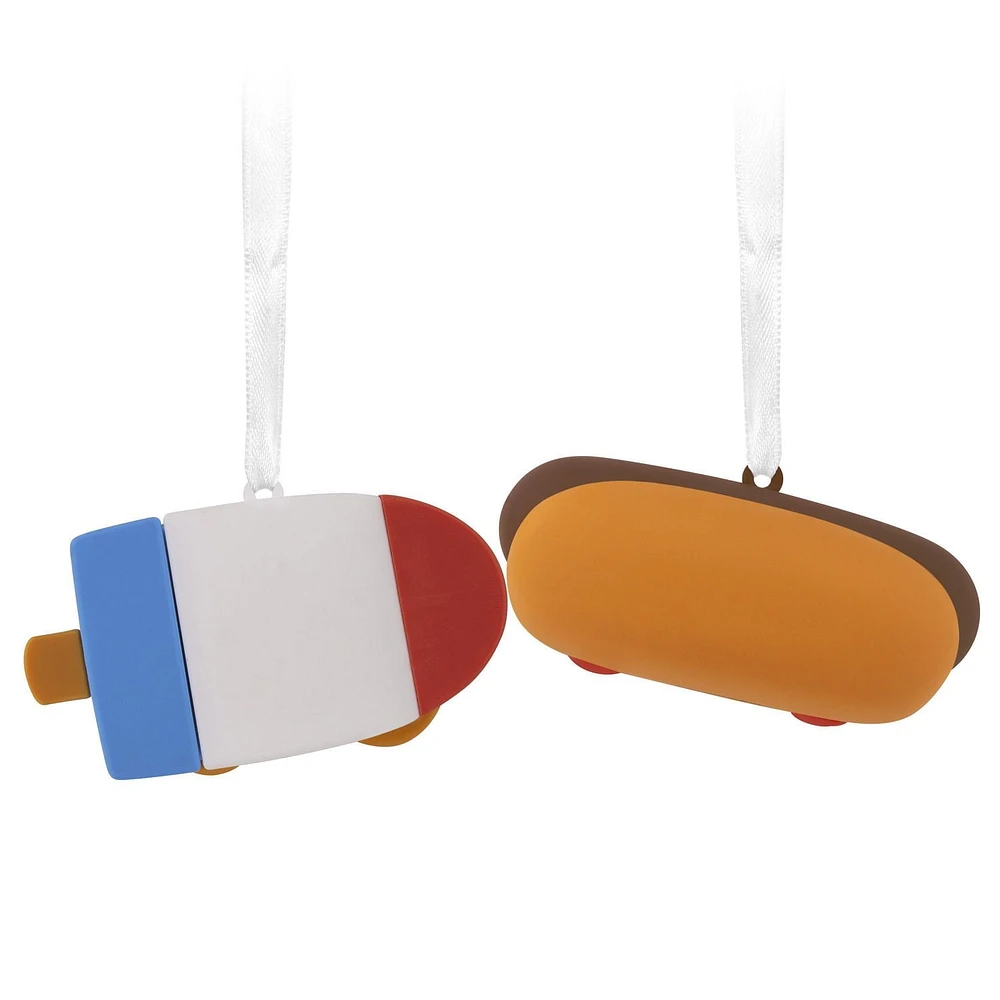Décorations Hallmark de Noël (« Better Together », Hot-dog et Glace à l’eau, magnétiques), ensemble de 2