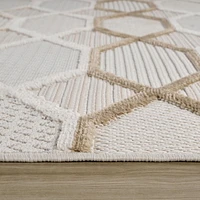 Rug Branch Maison Geometric Indoor Area Rug, Cream Beige, Modern - Living Room, Bedroom, Dining Room, and Kitchen<br>