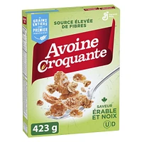 Avoine Croquante Saveur Erable et Noix,Céréales Pour le Petit-Déjeuner Riche en Fibres, Grains Entiers, 423 g 423g
