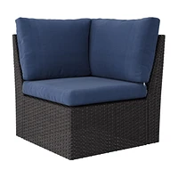 Ensemble sectionnel de patio Brisbane 6 pièces en osier résistant à la rouille avec table basse
