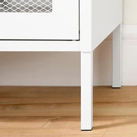 South Shore Crea Metal Mesh 2 Door Accent Cabinet Pale Yellow