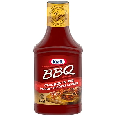 Kraft Chicken & Rib BBQ Sauce, 455 ml Bottle, 455mL