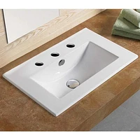 American Imaginations AI-28612 19,9 pouces W 16,6 pouces. D Dessus en céramique de couleur blanche pour 3H8 po. Robinet
