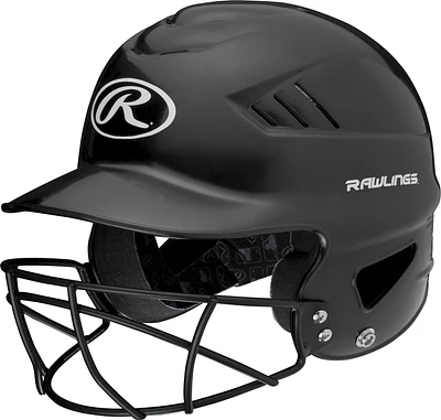 Rawlings RCFH Helmet with Facemask - Black, Rawlings OSFM Helmet & Mask Combo - Black