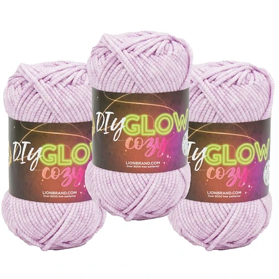 Lion Brand DIY Glow Cozy Yarn #4 Medium/Worsted Yarn 60g/72m 3-Pack