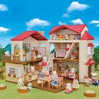 Calico Critters Red Roof Country Home Salle de jeux secrète dans le grenier, ensemble de jeu pour maison de poupée
