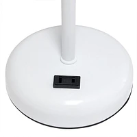 LimeLights White Stick Lamp with Charging Outlet and Fabric Shade 2 Pack Set