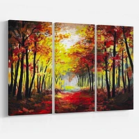 Impression sur toile « Walk Through Autumn Forest » Design Art