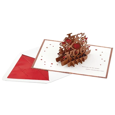 Carte en 3 dimensions de la Saint-Valentin, Paper Wonder de Hallmark (« All Of My Heart »)