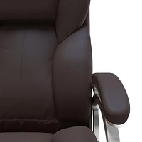 CorLiving Leon simili cuir tissu PU rembourré hauteur réglable soutien lombaire inclinable chaise de bureau de direction