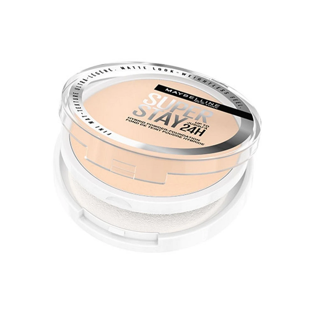 Maybelline Super Stay 24 Hour Hybrid Powder Foundation, Waterproof, Vegan, Mattifying, 120, 6g, longwear powderfoundation