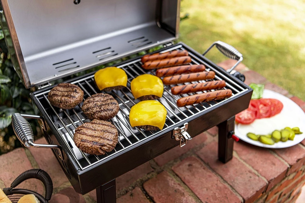 1-Burner Portable Propane Gas Grill in Stainless Steel