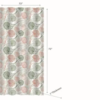 IH Casa Decor Peva Douche Rideau Avec 12 Crochets De Polyresin Floral Vaporeux