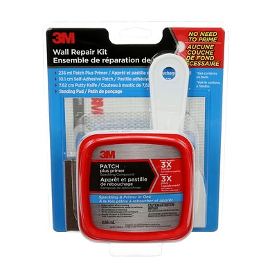 Trousse d’apprêt et pastille adhésive légère pour le rebouchage