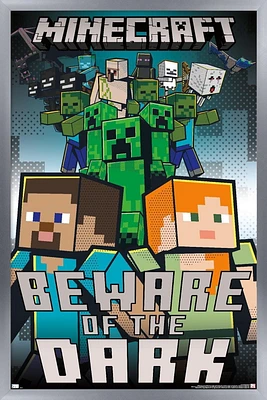 Minecraft - Beware Of The Dark Wall Poster with Magnetic Frame