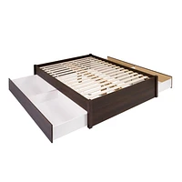 Prepac 63 in W x 16 in H x 83 in D Queen Select 4-Post Platform Bed with 4 Drawers