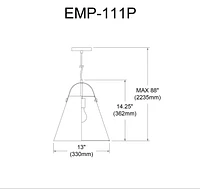 Pendentif Dainolite EMP-111P-797-MB noir mat
