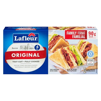 Lafleur Original Fully-Cooked Bacon, Volume Quantity : 90 g