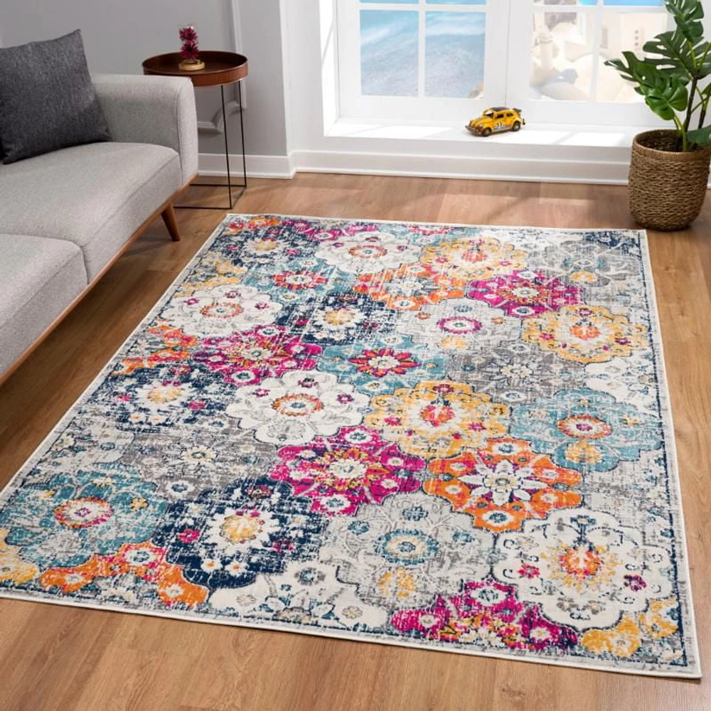 Tapis floral moderne de la collection Savannah de Rug Branch
