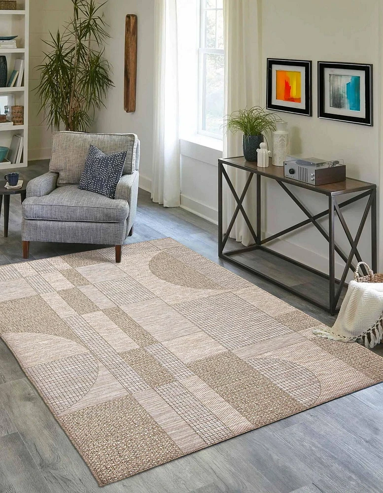 ECARPET Bodhi 5'0" x 8'0" Nautical Coastal Area Rug for living room, bedroom, dining room, entrance, hallway and more.