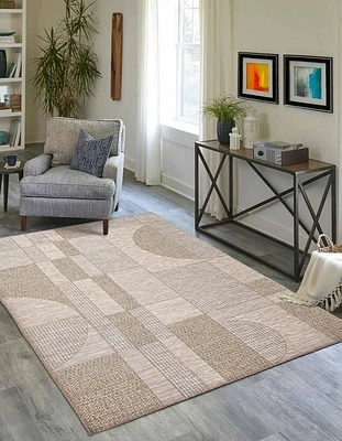 ECARPET Bodhi 5'0" x 8'0" Nautical Coastal  Area Rug for living room, bedroom, dining room, entrance, hallway and more.