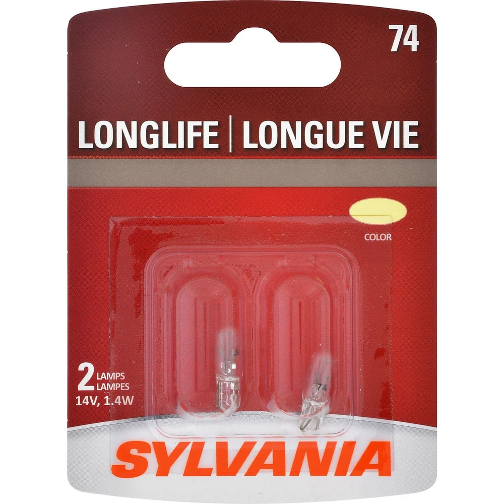 SYLVANIA 74 Long Life Mini Bulbs, Pack of 2, 14V